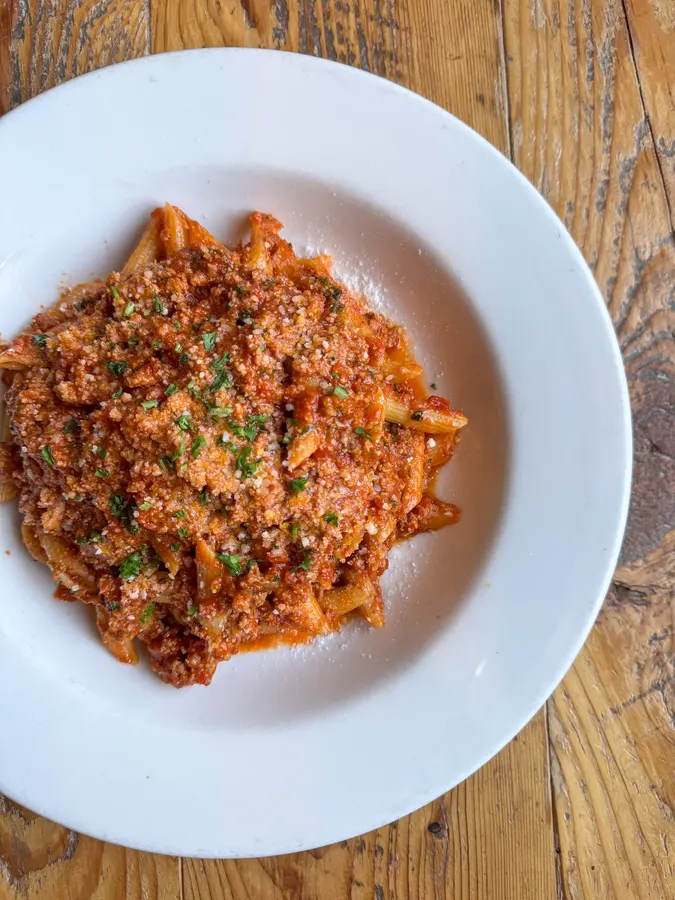 Penne in a red sauce